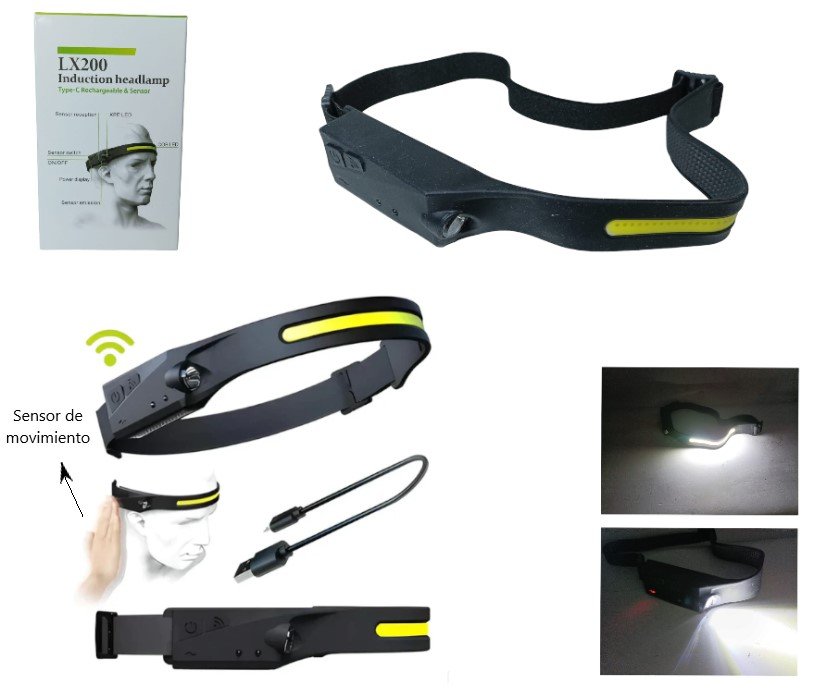 LINTERNA MINERA LED RECARGABLE CON SENSOR 3626