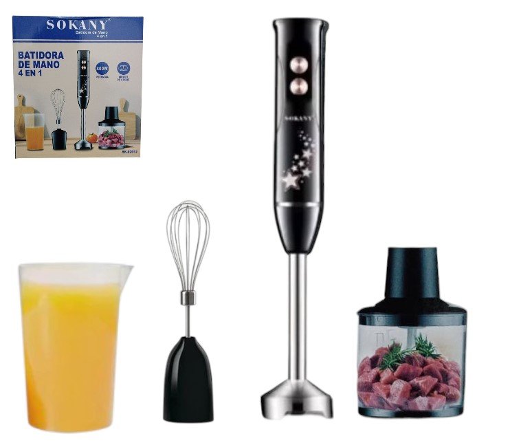 SET MINI PIMER BATIDORA DE MANO 4 EN 1 SOKANY