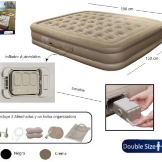 COLCHON INFLABLE CON INFLADOR AUTOMATICO 5min.