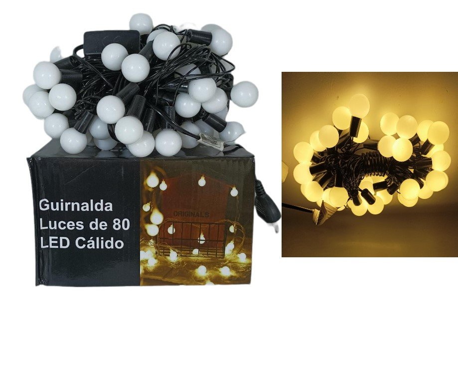 GUIRNALDA LUCES 80 LED CALIDA POL-31