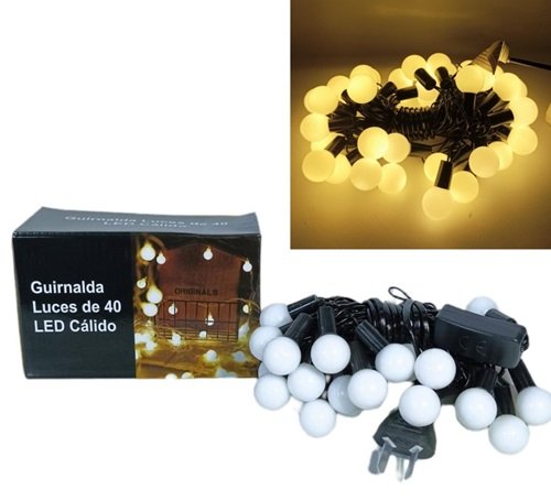 GUIRNALDA LUCES 40 LED 5METROS CÁLIDA POL23
