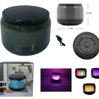 PARLANTE MINI SPEAKER BLUETOOTH C/LUZ COLORES RPT2 L59
