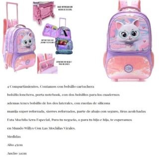 MOCHILA CON CARRITO 45 CM REFORZADA               M-38272