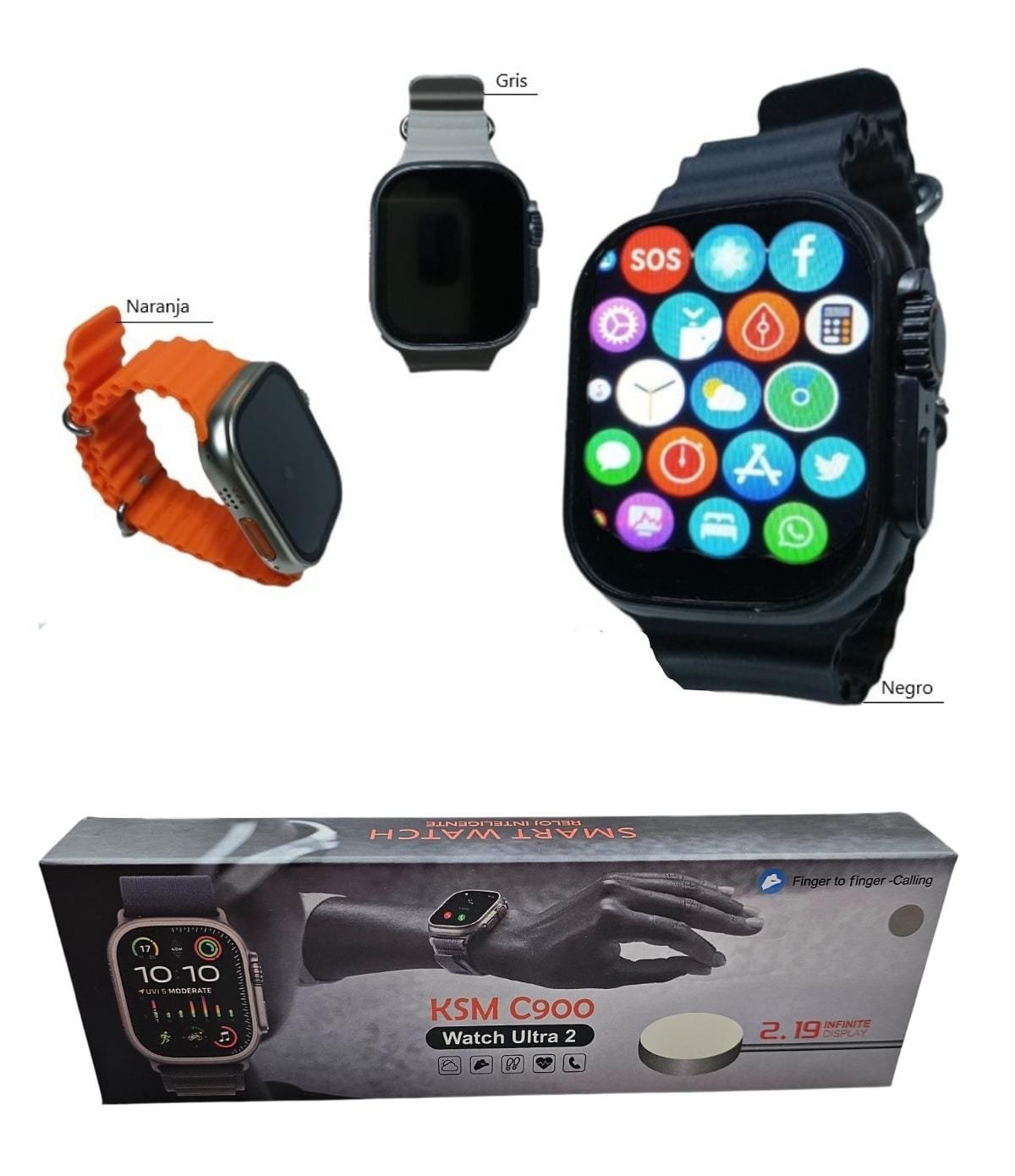 RELOJ SMART WATCH ULTRA KSM (SOLO GRIS) C900