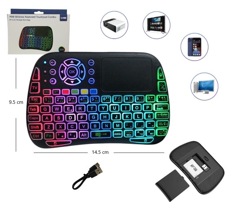 MINI TECLADO INALAMBRICO RGB M9