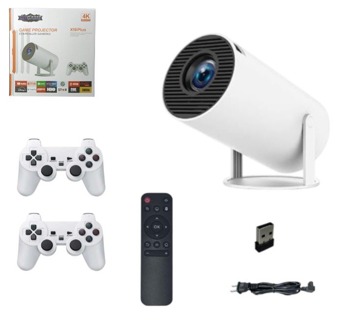 PROYECTOR 4K CON 2 JOYSTICK X10PLUS