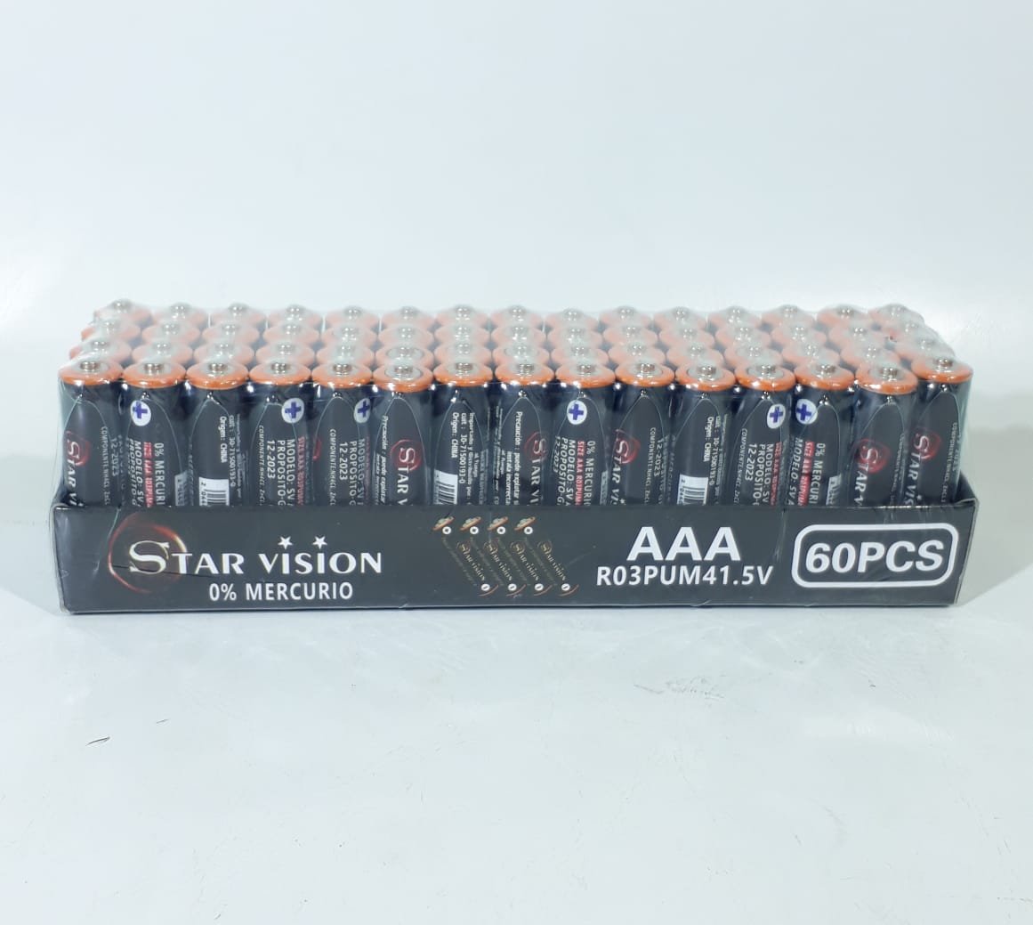 PILAS AA PACK 60PCS STAR VISION. SV-AA