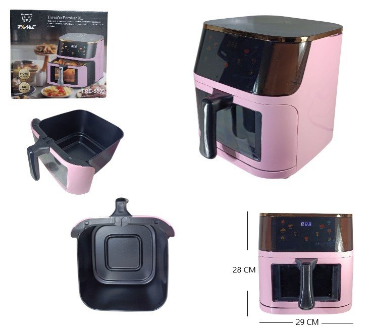 FREIDORA DE AIRE 10LTS 1400W ROSA FRE-5809