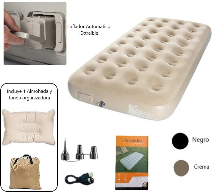 COLCHON INFLABLE CON INFLADOR AUTOMATICO 5mit ICO-160915