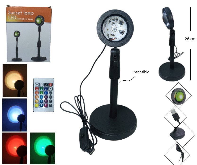 LAMPARA LED RGB USB C/ CONTROL ATARDECER ST-0027/LED-83068