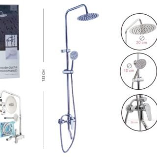 SET DE DUCHA COLUMNA MONOCOMANDO ACERO           284A