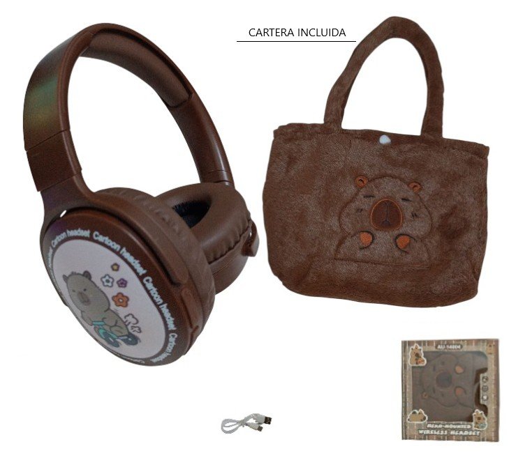 AURICULAR CAPYBARA VINCHA BT/MP3 + CARTERA AU-14004