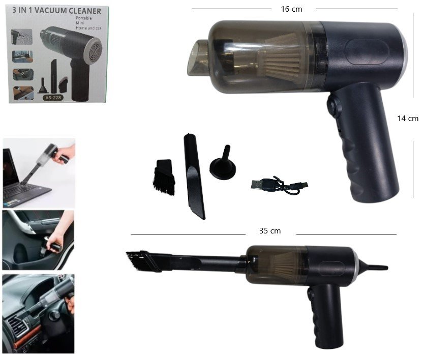 MINI ASPIRADORA PORTATIL USB 3 EN 1 MELECH-297