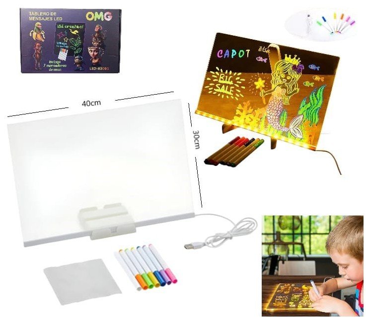 PIZARRA LED 40x30 7 COLORES