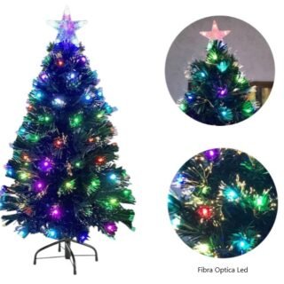 ARBOL DE NAVIDAD LUCES FIBRA OPTICA CON ESTRELLA