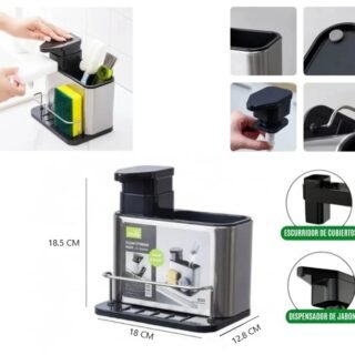 DISPENSER DE DETERGENTE CON PORTA ESPONJA