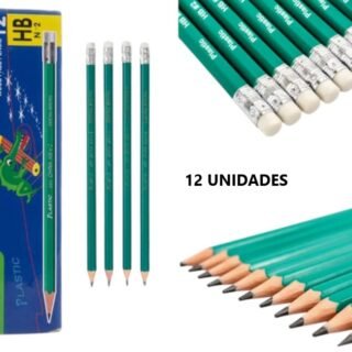 LAPIZ ESCOLAR NEGRO C/GOMA X 12U. HBN2