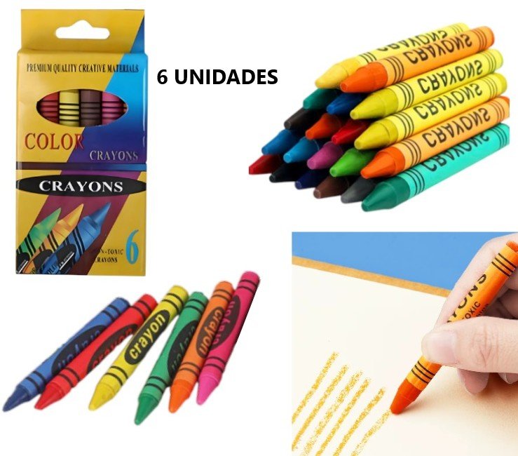 CRAYONES DE CERA COLORES X 6U.