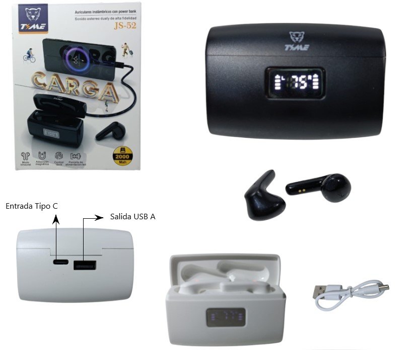 AURICULAR INALAMBRICO CON POWER BANK