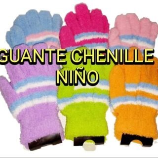 GUANTE CHENILLE NIÑO pack x12