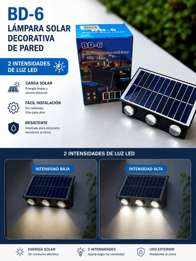 Lampara Solar 3 focos - Imagen 2